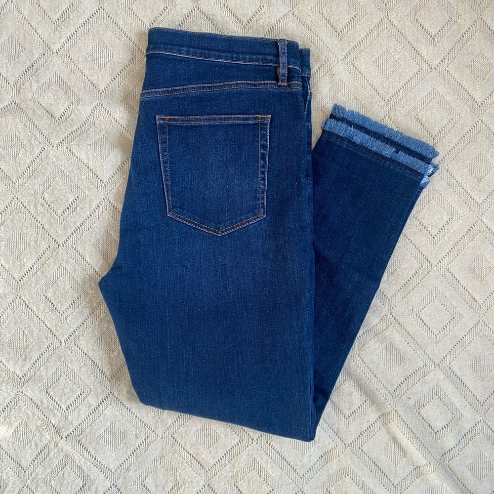 LOFT Modern Skinny Jeans with Ankle Ruffle
